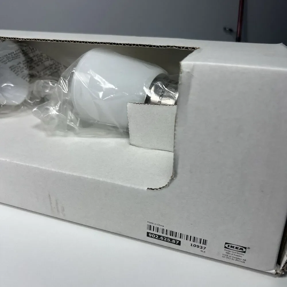 IKEA BASISK 3-Light Ceiling Track Spotlight Nickel White Glass 902.625.87 NIB